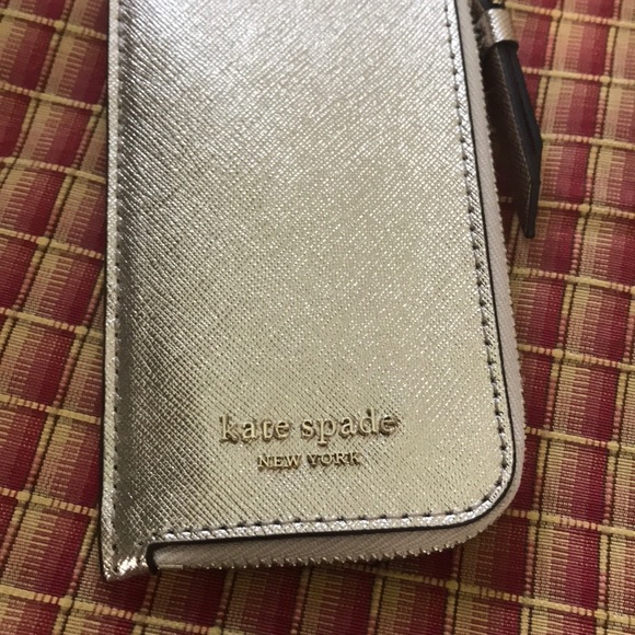 NWT Kate Spade Gold Card case lanyard - Picture 2 of 6